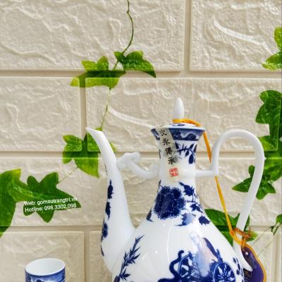 Bộ bình rót rượu kèm khay sứ gồm 12 món